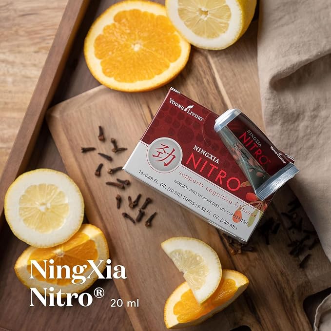Young Living NingXia Nitro | 1 Pack (14 Sachets) | Energizing Wolfberry Drink with Green Tea &amp Korean Ginseng | Supports Focus Energy &amp Physical Fitness