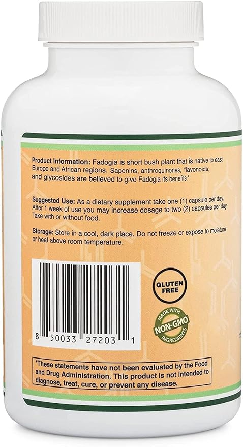 Fadogia Agrestis 600mg Per Serving (180 Capsules) Powerful Extract to Support Athletic Performance (Third Party Tested Non-GMO Vegan Gluten Free) by Double Wood