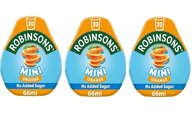 Robinsons Mini Orange - No Added Sugar - Low Calorie 66ml (3 Count)