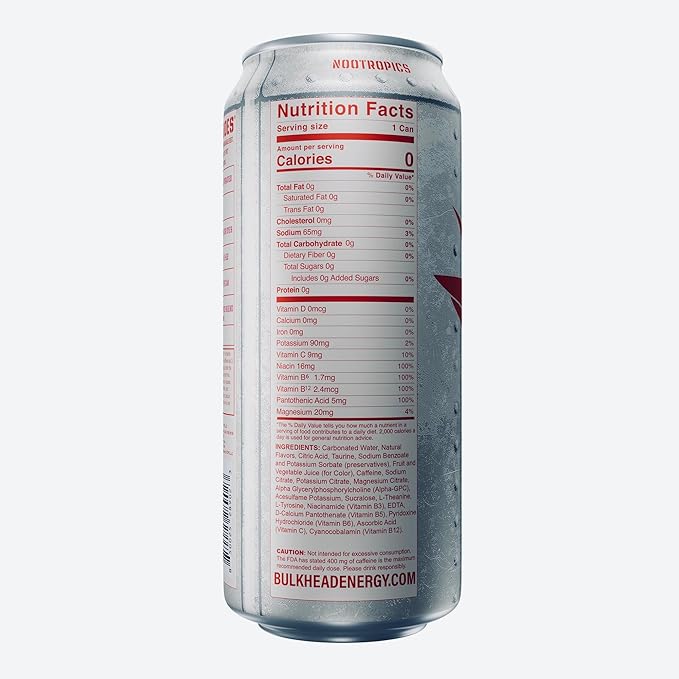 Shellback Fruit Punch Energy Drink (12 Pack) - Bold Fruit Flavor Nootropic Drink - Zero Sugar Energy Drinks w/ 300mg Caffeine &amp Vitamins - Power Drinks for First Responders Athletes Veterans