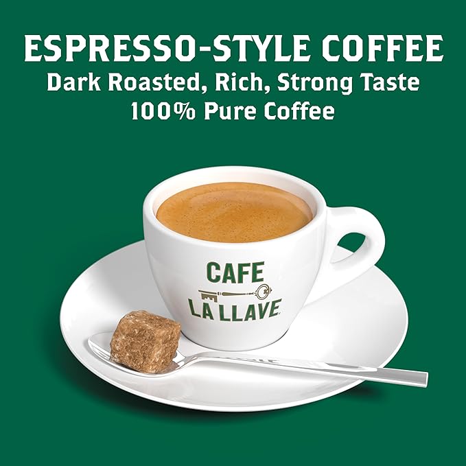 Cafe La Llave Dark Roast Ground Espresso Coffee 10 oz Bricks (Pack of 4) – Cuban Style Bold &amp Rich Flavor for Espresso Moka Pot &amp Drip