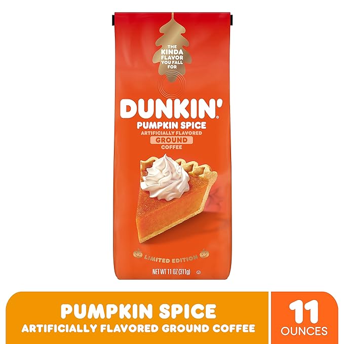 Dunkin' Pumpkin Spice Flavored Ground Coffee 11 Ounce Bag (Pack of 6)