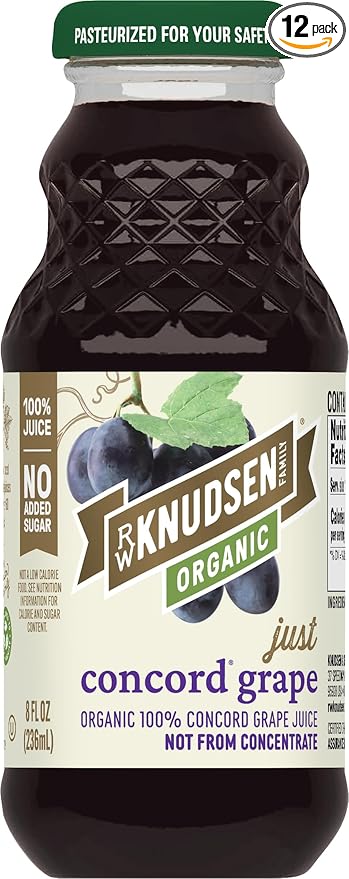 R.W. Knudsen Organic Just Concord Grape Juice 8 fl oz (12 Pack)