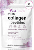 Multi Collagen Peptides Powder 1 Pounds collagen powder- Type IIIIIIVX with Biotin 10000mcg Hyaluronic acid powder Vitamin C - Unflavored Collagen Protein Powder - Keto &amp Paleo Easy Dissol