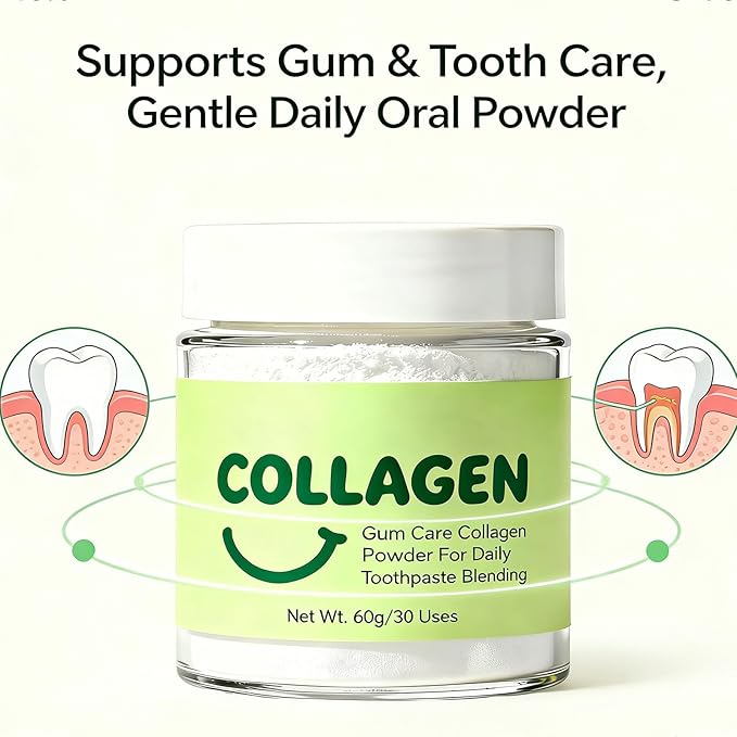 Collagen Powder for Gums Collagens Tooth Powder Smile Strengthening Collagen Powder for Gums and Teeth Hydroxyapatite Toothpaste Care Powders Protect Gum (2)