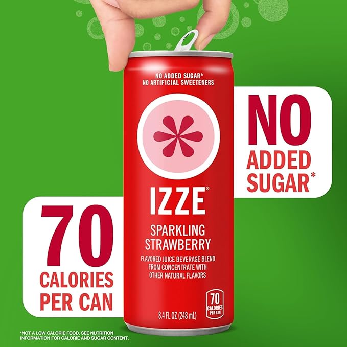 IZE Strawberry Sparkling Juice - 6pk/8.4 fl oz Cans