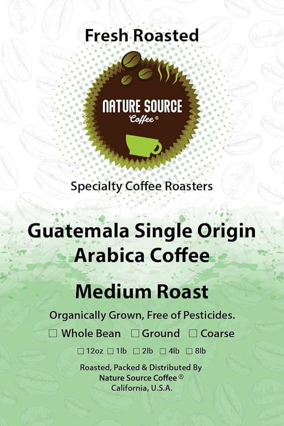 Guatemala Single Origin Coffee | Organic | Medium Roast | Fresh Roasted | Ground 1lb (Pack of 1)
