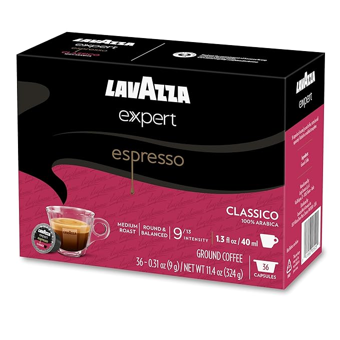 Lavazza Expert Espresso Classico Capsules Medium Roast 100% Arabica Compatible with Lavazza Classy Machines (72 Capsules)