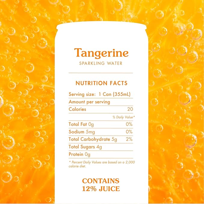 Sovány Sparkling Water Tangerine Seltzer Water Drinks USDA Organic Made With Real Fruit Non-GMO Vegan No Added Sugar Low Calorie 12 fl oz 12 Pack