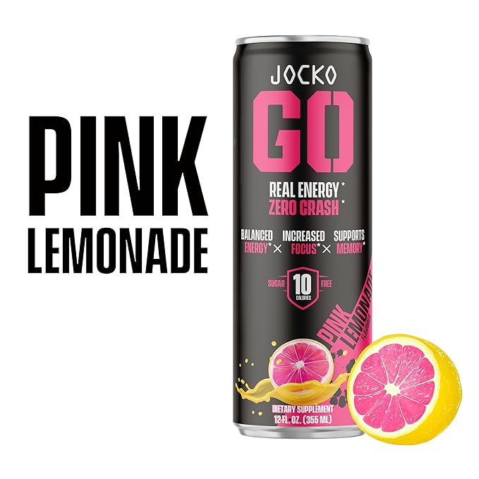 Jocko GO Energy Drink Bundle - Orange &amp Pink Lemonade (24 Cans) 2 Flavors