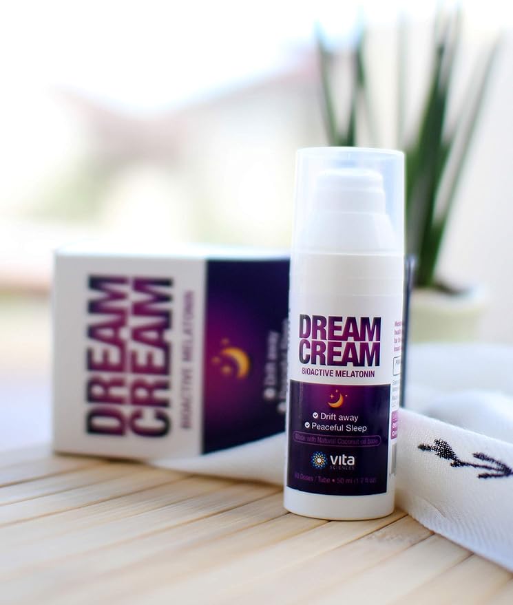 Vita Sciences Dream Cream Melatonin 3mg - The Best Natural Sleep Topical Sleep Cream and Fragrance-Free Lotion - Pack of 3