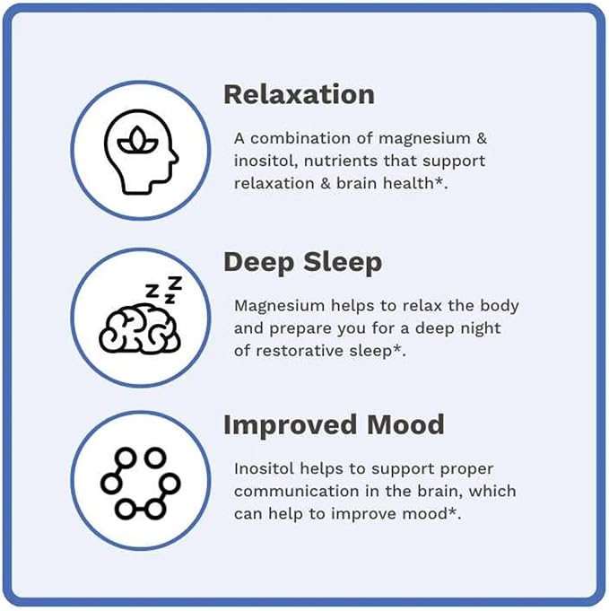 Utzy Naturals Magnositol | Magnesium Glycinate &amp Inositol Drink Mix | Supports Sleep Relaxation Balanced Energy | Strawberry Flavor | 30 Servings