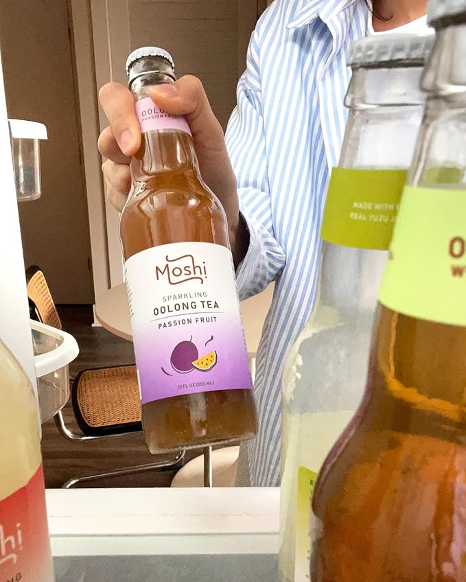 Moshi Sparkling Drinks - Passion Fruit Oolong Tea (12 Bottles)