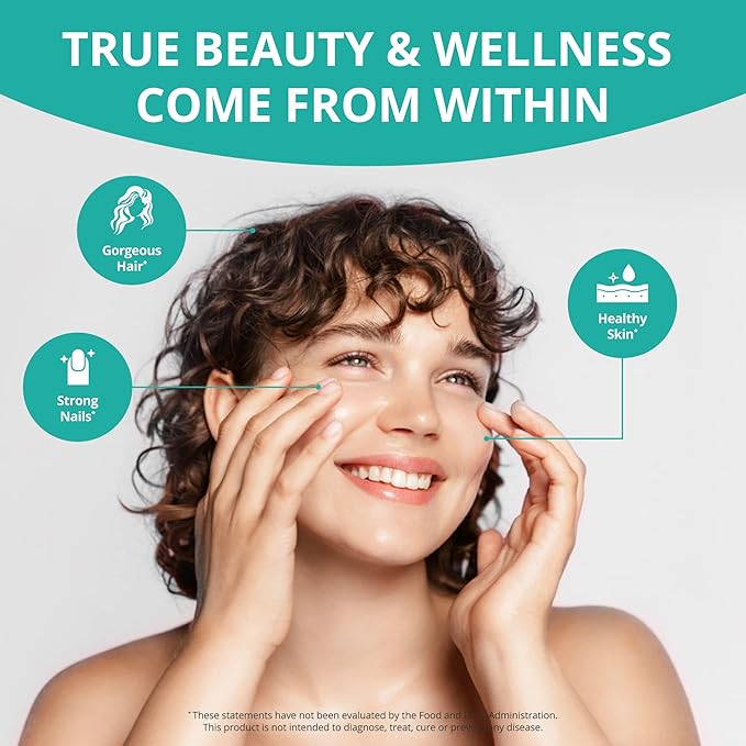 NuBest Collagen Super Collagen Peptides - Revitalizes Skin Hair &amp Nails - Bone &amp Joint Strength - Beauty Collagen Formula for Men &amp Women - 1500 mg Per Serving | 1 Month Supply