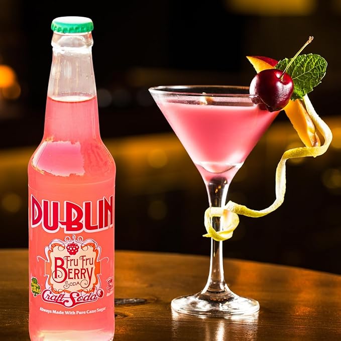 Dublin Bottling Works Craft Soda Pure Cane Sugar Made in Texas – Assorted 12-Pack – Premium Small-Batch Soda Gluten-Free Retro Artisanal Beverages (12 Pack FRU FRU Berry)