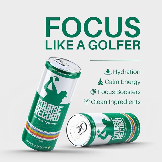 Functional Hydration Drink for Golfers – COURSE RECORD Variety Pack – Electrolytes Calm Energy &amp Focus – Healthy Sports Drink – 12-Pack (12oz Cans) – Low Sugar Low Caffeine