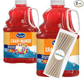 Ocean Spray Cran Mango Juice Drink 101.4 fl oz Plastic Bottles 2 Pack + 15 Sugarcane Disposable Straws by KOOL8SHOP Infinite Deals