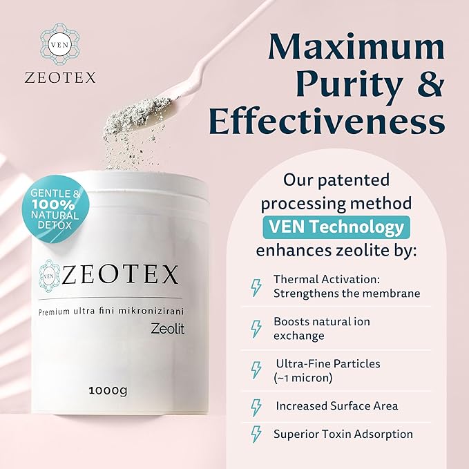 1000g Zeolite Detox Powder – Clinoptilolite Supplement for Full Body Cleanse Gut Health Energy Immune &amp pH Support | Natural Mineral