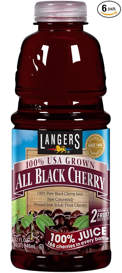 Langers All Black Cherry 100% Juice 32fl oz (Pack of 6)