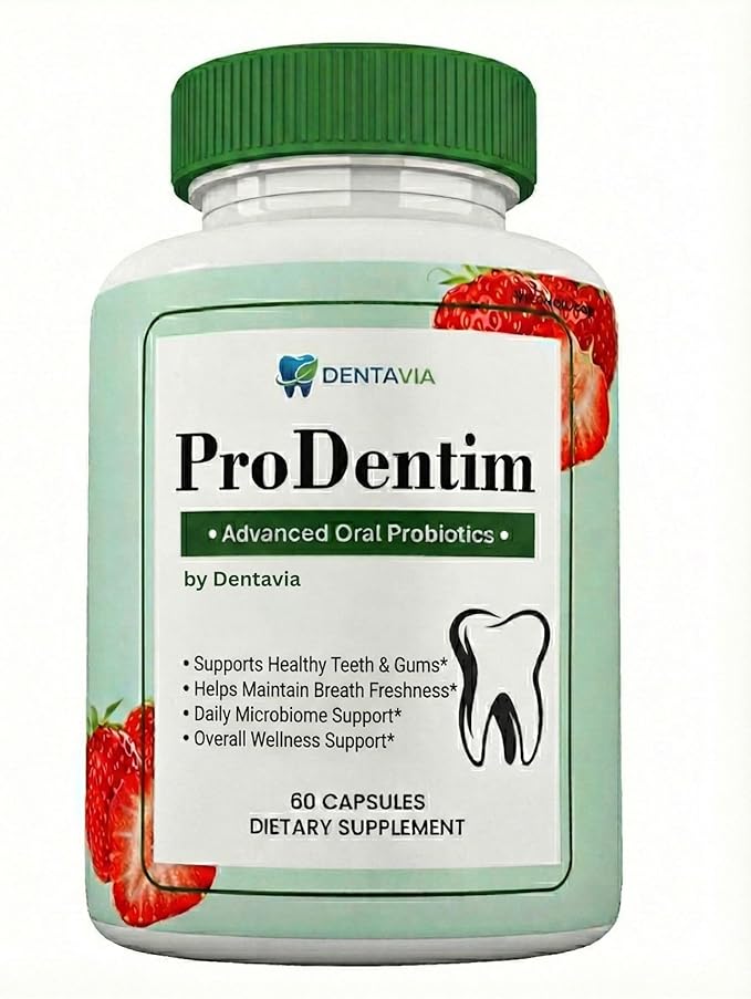 Prodentim Advanced Oral Health Probiotics– 4-Strain Formula for Healthy Gums Teeth &amp Fresh Breath | Oral Probiotics for Mouth &amp Bad Breath Support | Dental Health (60 Capsules) Non chewable