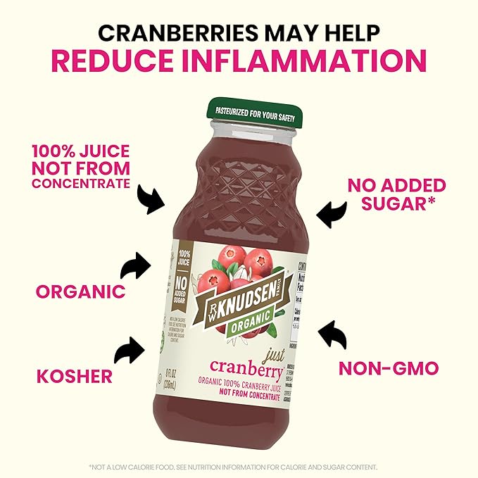 R.W. Knudsen Organic Just Cranberry Juice 8 fl oz (12 Pack)