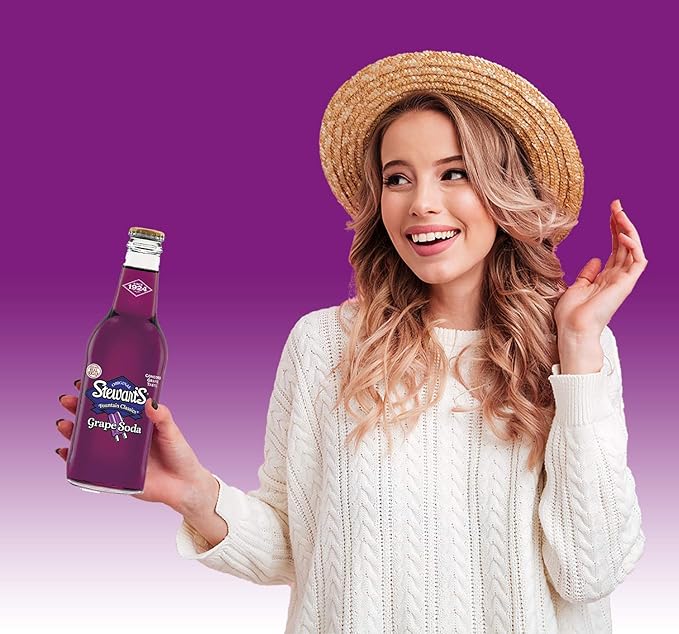 Stewart's Grape Soda 12 fl oz (24 Glass Bottles)