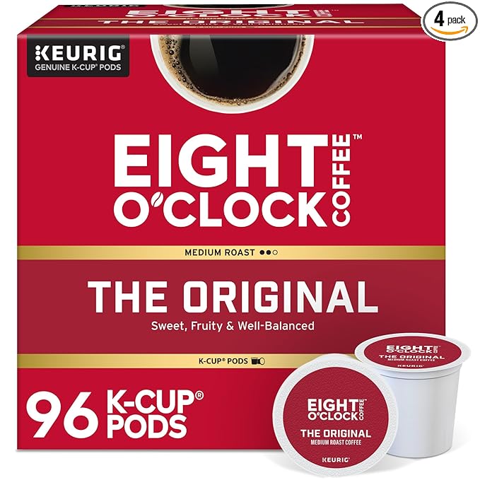 Eight O'Clock Coffee The Original Single-Serve Keurig K-Cup Pods Medium Roast Coffee Pods 96 Count