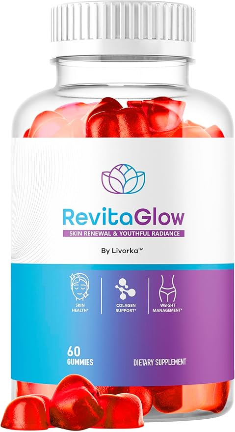 RevitaGlow Gummies - Official Revita Glow Gummy Premium Natural Skin Health Support RevitaGlowGummies for Gut and Skin Healthy Advanced Renewal Formula Gummys 60 Gummies for 1 Month