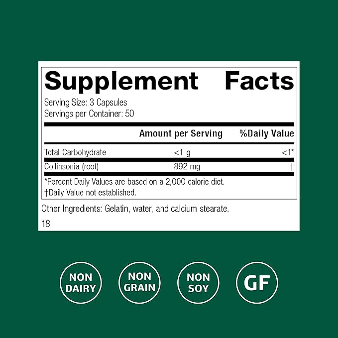 Standard Process Collinsonia Root - Healthy Vascular Tissue Support Supplement - Bladder &amp Kidney Health Supplement with Collinsonia Root - Supplement to Aid Digestive Health - 150 Capsules