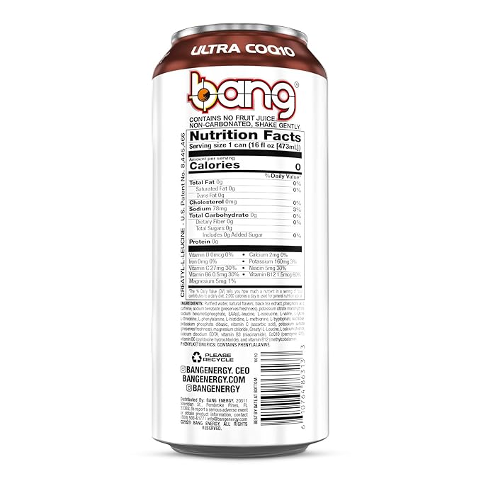 Bang Energy Sweet Ice Tea Sugar-Free Energy Drink 16 Fluid Ounces (Pack of 60)