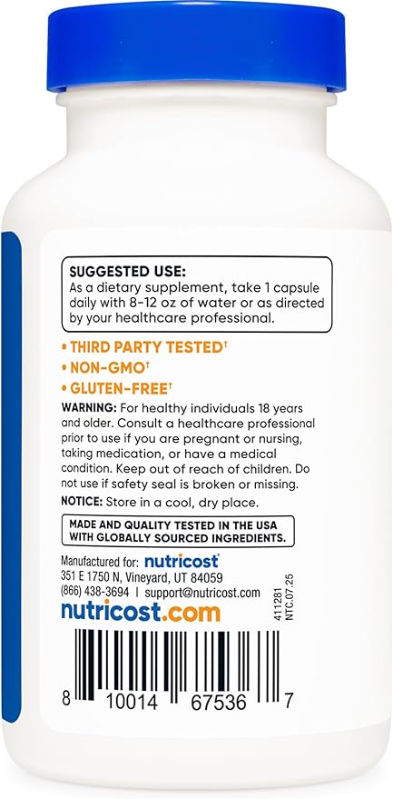 Nutricost N-Acetyl L-Cysteine (NAC) 600mg 120 Vegetarian Capsules - Non-GMO Gluten Free Vegetarian Caps (Pack of 2)