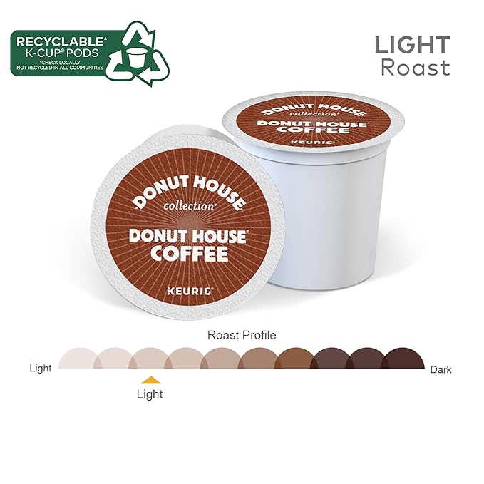 Donut House Collection Donut House Coffee Single-Serve Keurig K-Cup Pods Light Roast 120 Count (5 Boxes of 24 Pods)
