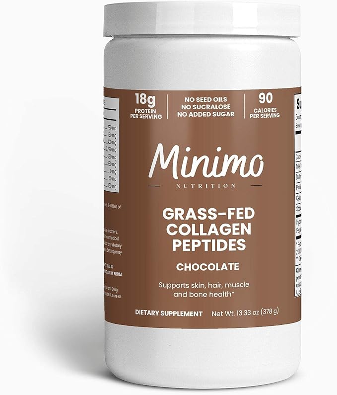 Chocolate Grass-Fed Collagen Peptides for Hair Skin Nails and Joints Non-GMO and Gluten Free 13.3 oz.