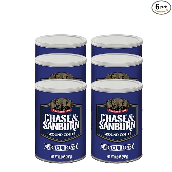 Chase &amp Sanborn Coffee Special Roast Ground Coffee Medium Roast 10.5oz Can Pack of 6