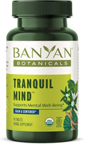 Banyan Botanicals Organic Tranquil Mind – Nervous System Support &amp Physical Relaxation Supplement – with Skullcap Passionflower &amp Gotu Kola – Non-Drowsy Systemic Grounding – 90 Tablets – USDA