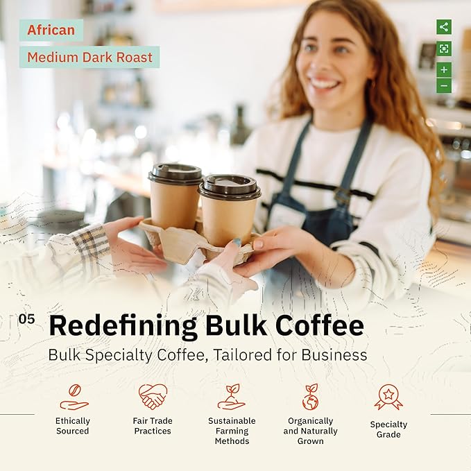 Horn of Africa Signature Reserve Espresso Blend - Medium Dark Roast Coffee Beans Freshly Roasted To Order Drip Grind Coffee Specialty Grade Fair Trade and Non-GMO African Espresso Beans - 5LB