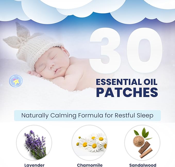 Gemma Joy Bedtime Baby Soothers &amp StickyOnes Sleep Patches - Cry Activated Heartbeat Bear Plush Toy Stuffed Animal with Calming Light &amp All-Natural No Melatonin Bedtime Patches for Kids and