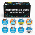 Cold Iced Coffee K-Cups Variety Pack – 8 Flavors 16 Pods –Top Brands in One Box – Vanilla Caramel Hazelnut Latte Mocha Frappe Cookies and more – Keurig Compatible