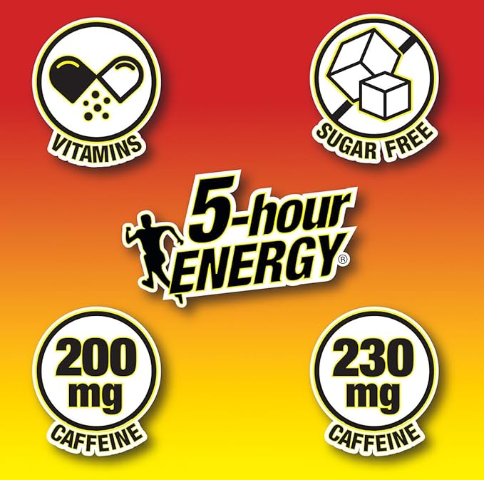 5-hour ENERGY Extra Strength Grape Energy Shot 1.93oz 20-Pack – Sugar Free Caffeine Energy Booster with B-Vitamins &amp Amino Acids – Zero Calorie
