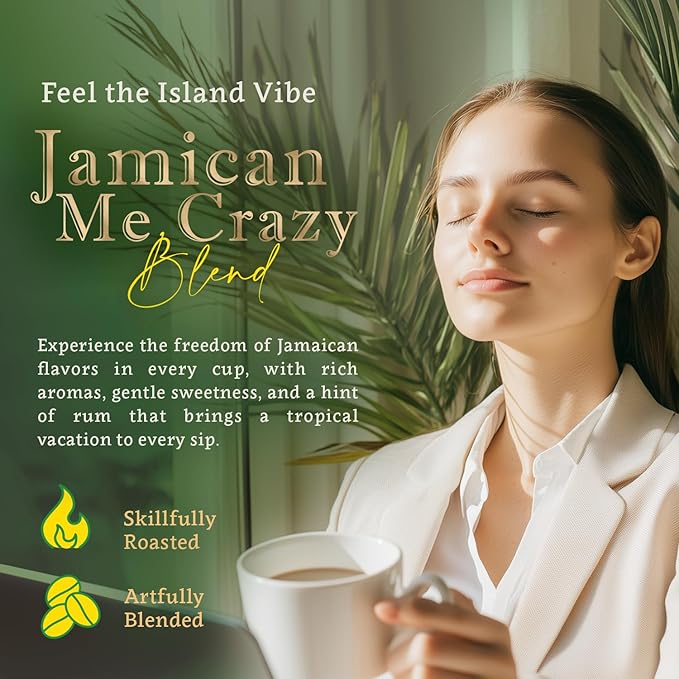 Flavored Ground Coffee – Jamaican Me Crazy (Caramel and Vanilla) 100% Arabica Single Origin Medium Roast USDA Organic Naturally Flavored – by Coffea Flavor