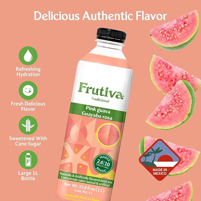 Frutiva Authentic Drink Mix Bundle | Made in Mexico with Cane Sugar | Aguas Frescas Concentrate Makes 2.6 Gallons | No High Fructose Corn Syrup | Perfect for Cocktails &amp Drinks