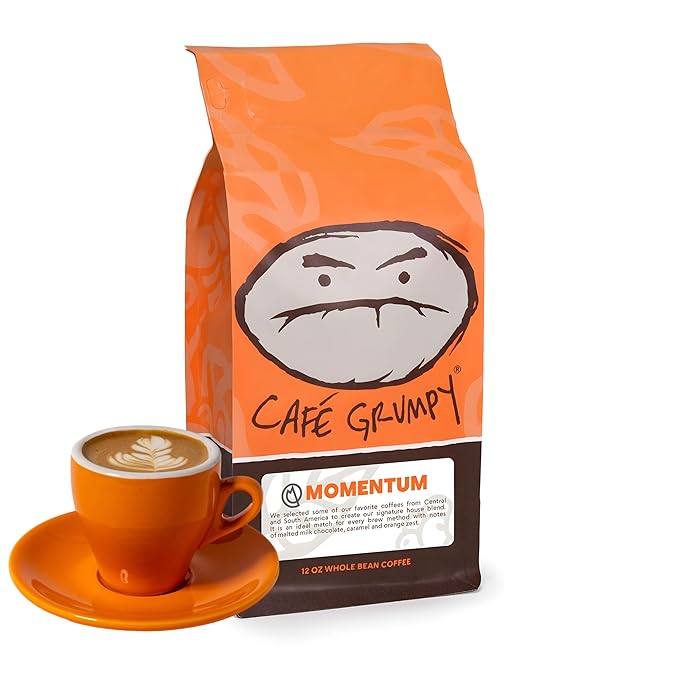 Café Grumpy Coffee Momentum Blend Espresso Grind 12oz Bag Medium Roast Drip French Press Pour Over Cold Brew (Fine Grind (Espresso))