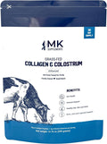 MK Supplements Collagen &amp Colostrum – Grass-Fed Bovine Collagen &amp Bovine Colostrum Powder – Skin Gut Joint &amp Immune Support – Keto Paleo Carnivore Friendly – No Additives