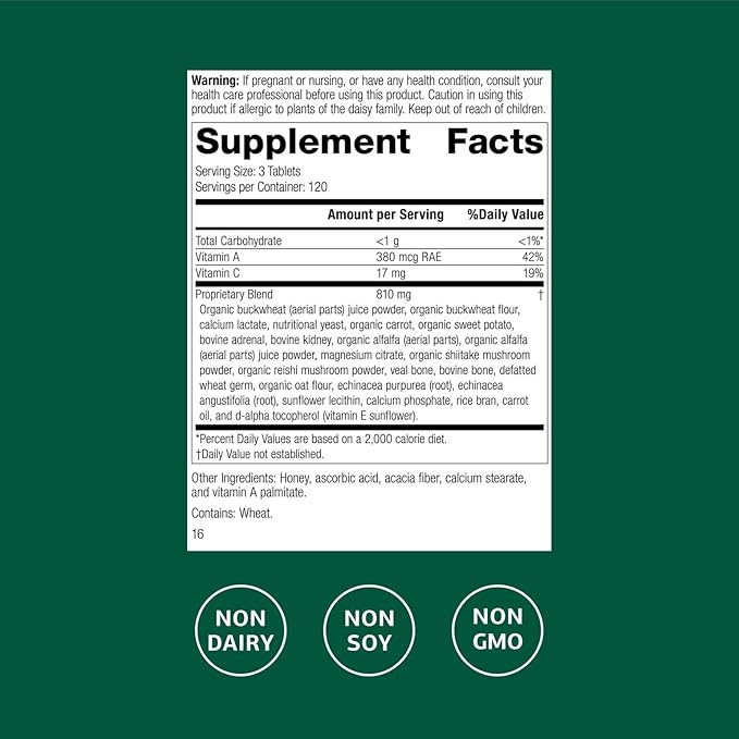 Standard Process Cataplex A-C-P Healthy Cell &amp Tissue Dietary Supplement - Non-Dairy &amp Non-Soy - Vascular &amp Immune Supplement Care - 360 Tablets (120 Servings)