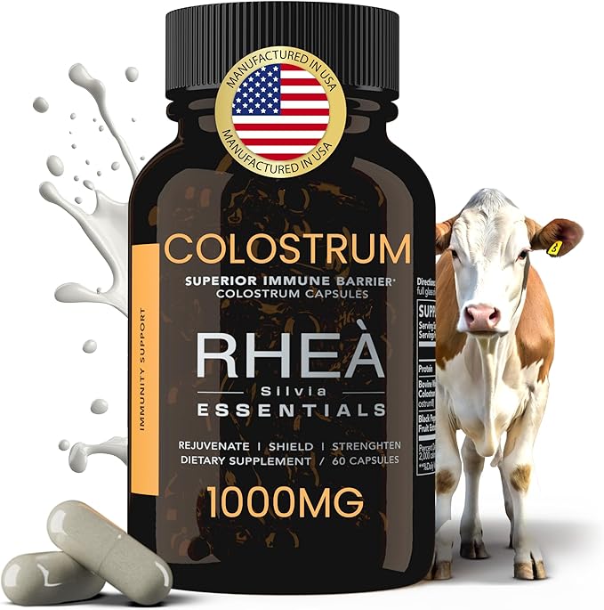 Rhea Bovine Colostrum Supplement for Women Colostrum Capsules for Gut Health Digestion Bloating Beauty Immune Support Bovine Colostrum for Humans Colostrum Pills (60caps)