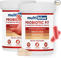MultiBlue Probiotic Fit – Supports Natural GLP-1 &amp Appetite Control for Women &amp Men Bifidobacterium B-420 Digestive &amp Gut Health 10 Probiotic Strains 60 Billion CFU Prebiotic + Vitami