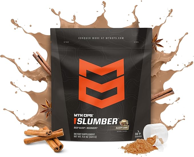 MTN OPS Slumber Sleep Aid for Muscle Recovery &amp Deep Sleep Sleepy Chai Sleep Support Powder Drink Mix 30 Servings