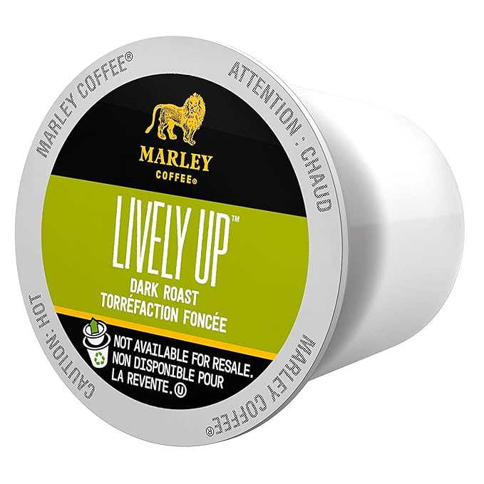 Marley Coffee Lively Up! Single Serve RealCup Organic Espresso Roast for Keurig K-Cup Brewers 96 Count