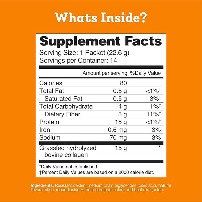 Dr. Kellyann Collagen Cooler – Orange Creamsicle | 15g Grass-Fed Collagen Protein per Serving | Keto &amp Paleo Friendly Non-GMO Dairy-Free | 14 Servings