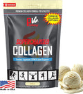 PhysiVantage Supercharged Collagen Peptides Powder - Hydrolyzed Collagen for Joint Tendon Ligament &amp Skin Health Support - Vanilla Keto Paleo 16oz | Enhanced with Vitamin C BCAAs Grass-Fed